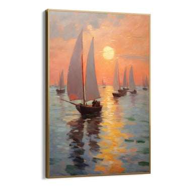Quadro Stampa su Tela Navigando al tramonto - CupidoDesign