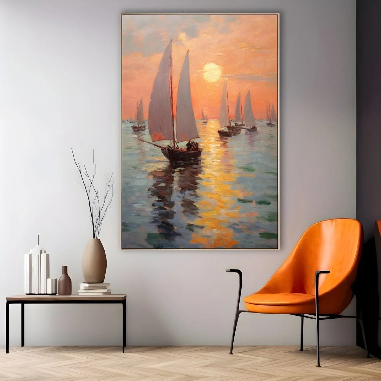 Quadro Stampa su Tela Navigando al tramonto - CupidoDesign