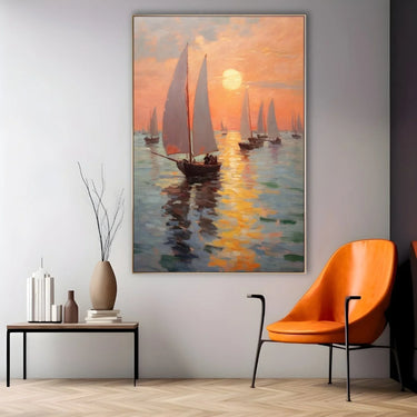 Quadro Stampa su Tela Navigando al tramonto - CupidoDesign