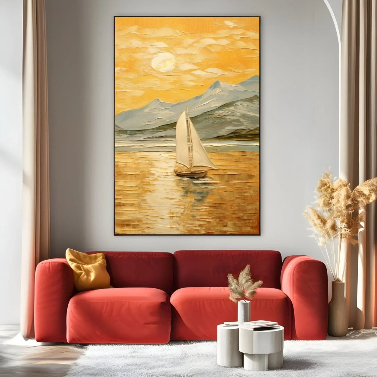 Quadro Stampa su Tela Navigando verso il tramonto - CupidoDesign
