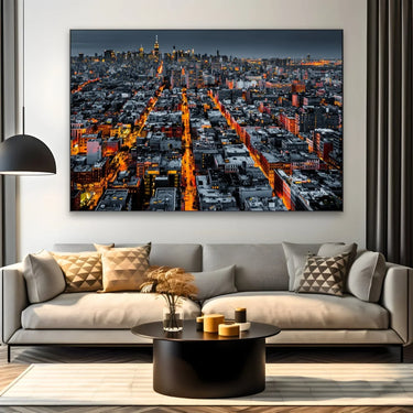 Quadro Stampa su Tela New York Illuminata - CupidoDesign