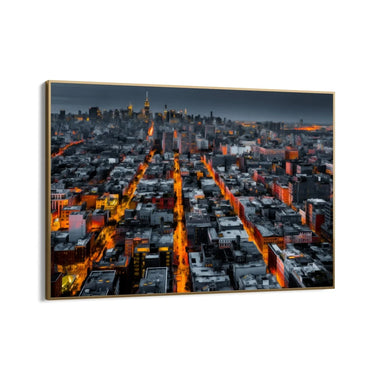 Quadro Stampa su Tela New York Illuminata - CupidoDesign
