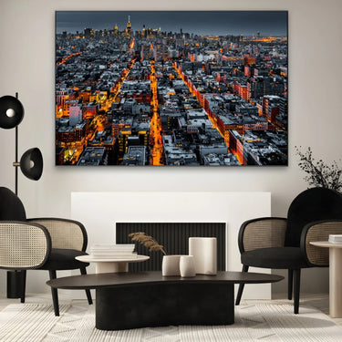 Quadro Stampa su Tela New York Illuminata - CupidoDesign