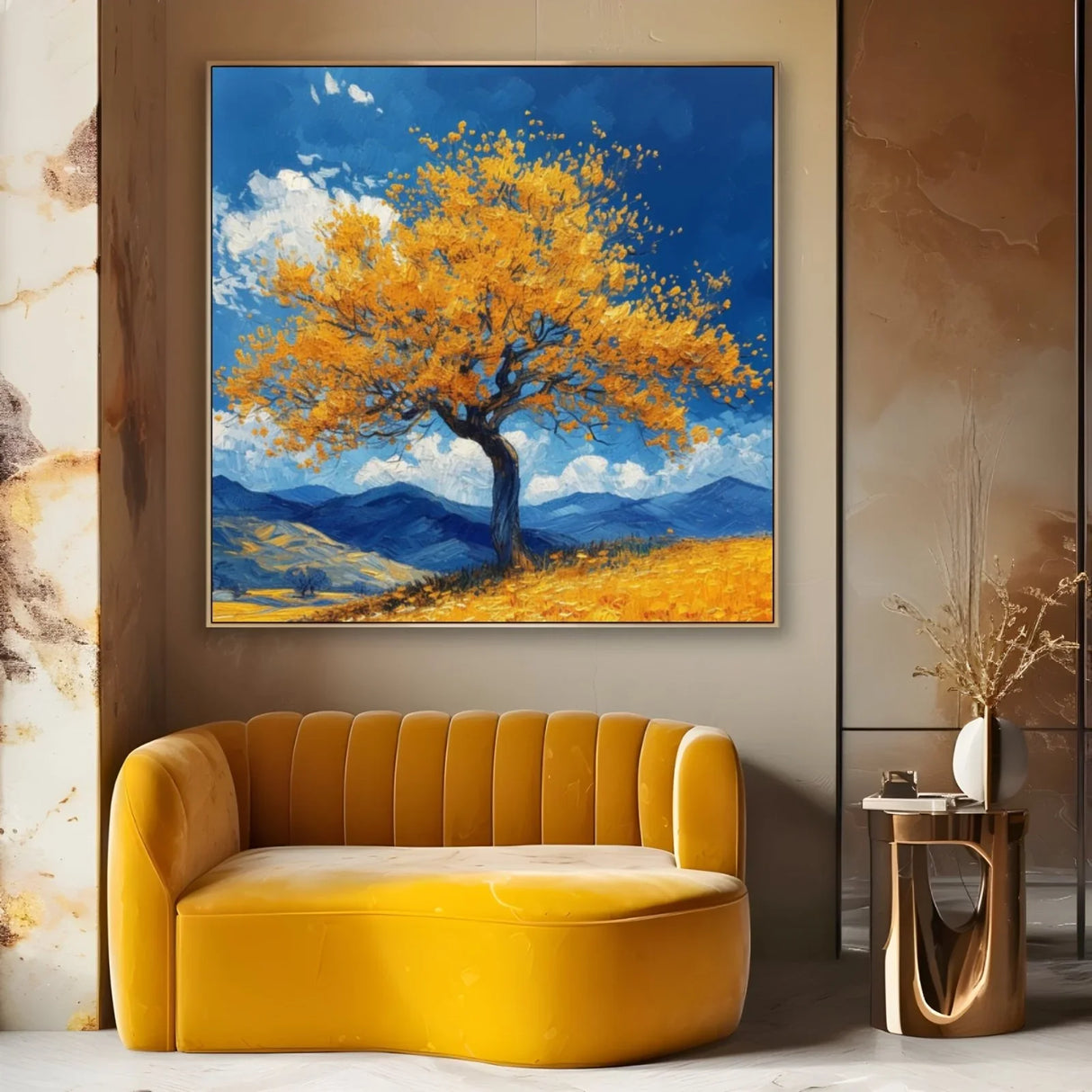 Quadro Stampa su Tela Ombra d'oro - CupidoDesign