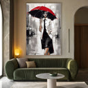 Quadro Stampa su Tela Ombrello Rosso - CupidoDesign