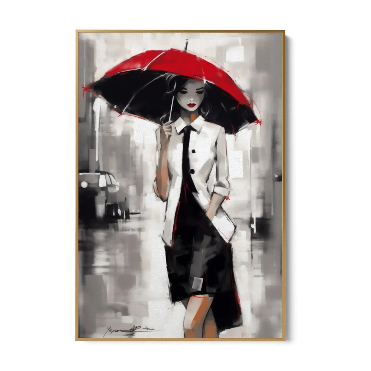 Quadro Stampa su Tela Ombrello Rosso - CupidoDesign