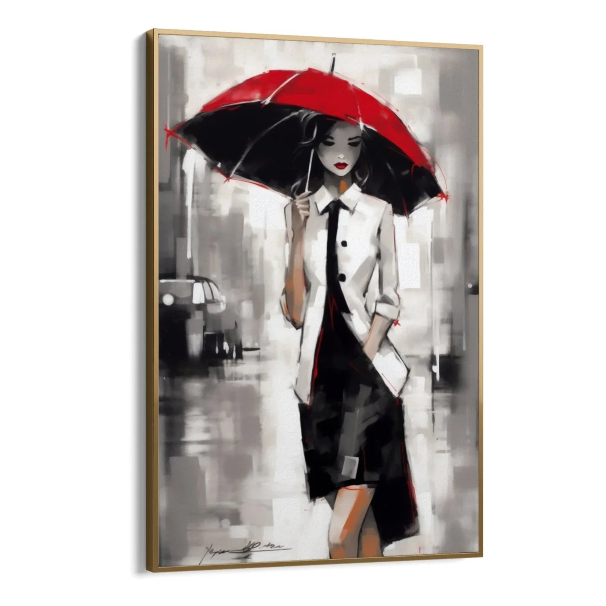 Quadro Stampa su Tela Ombrello Rosso - CupidoDesign