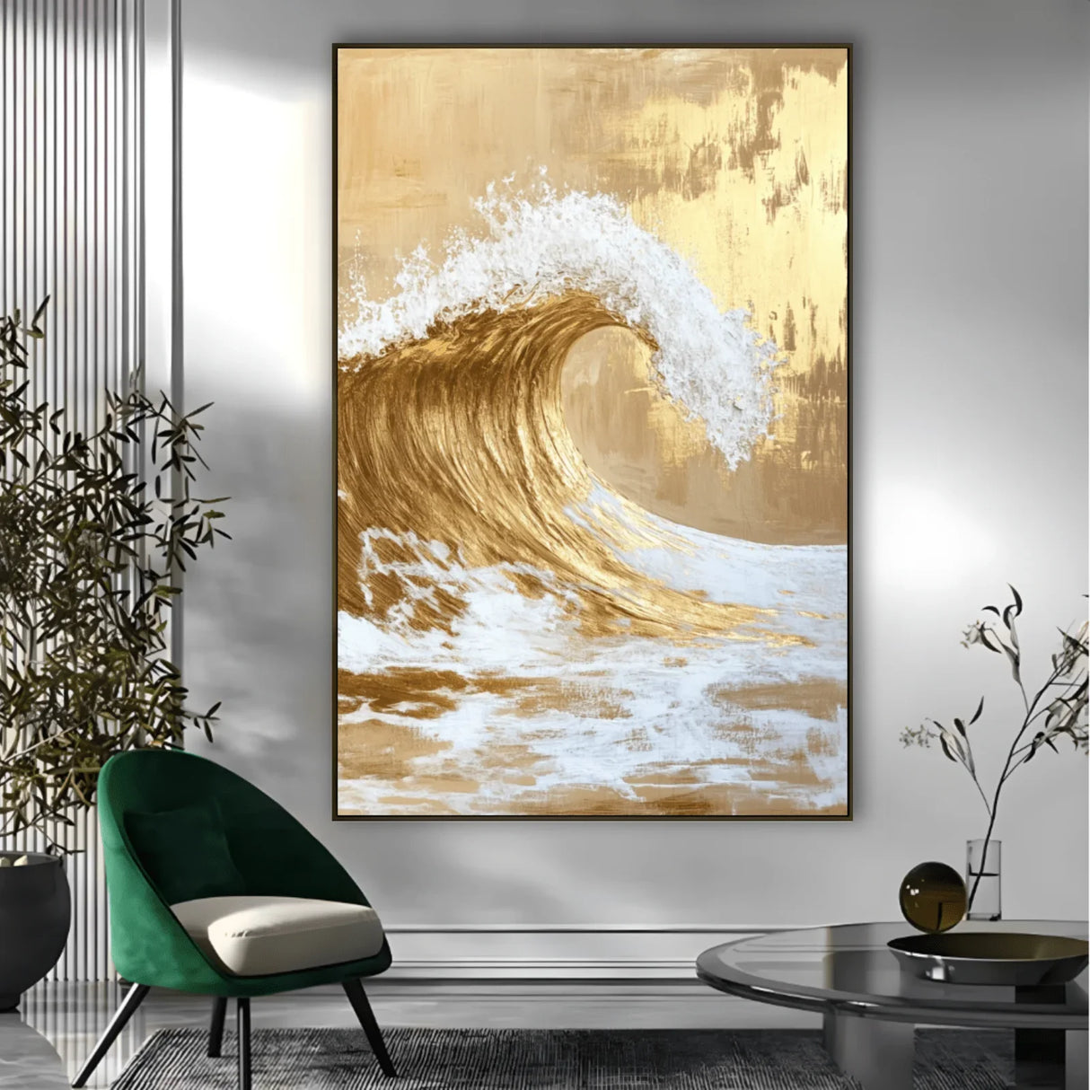 Quadro Stampa su Tela Onda Dorata - CupidoDesign