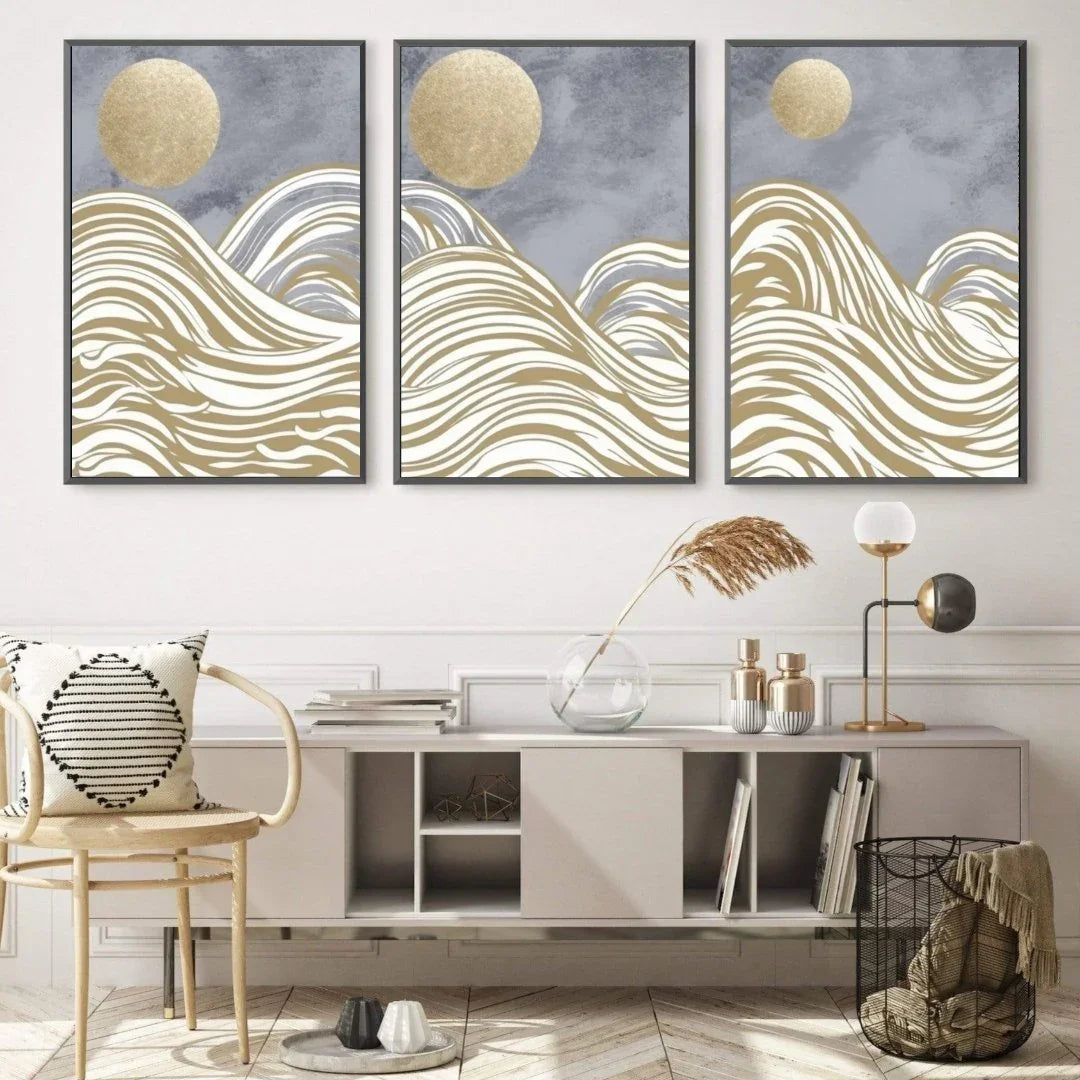 Quadro Stampa su Tela Onde di luna - CupidoDesign