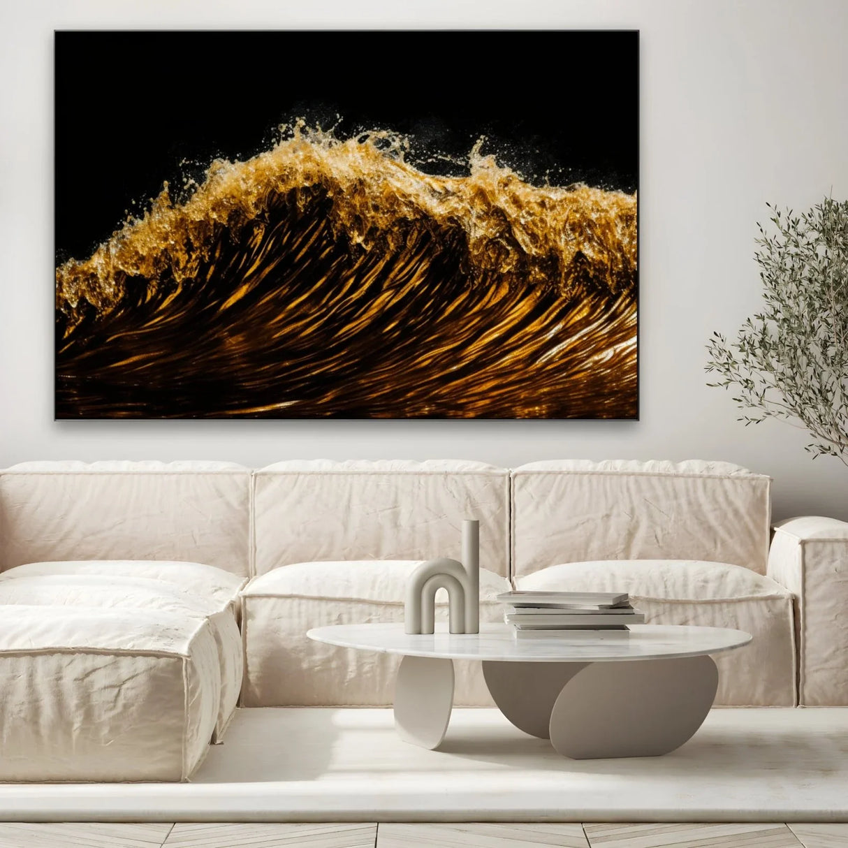 Quadro Stampa su Tela Onde Gold - CupidoDesign
