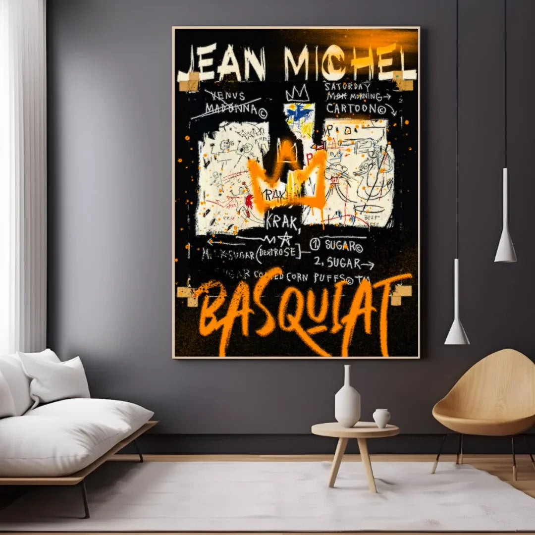 Quadro Stampa su Tela Orange Graffiti - CupidoDesign