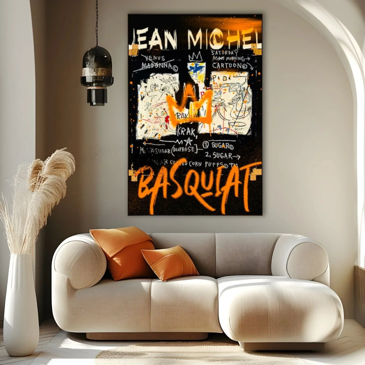 Quadro Stampa su Tela Orange Graffiti - CupidoDesign
