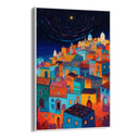 Quadro Stampa su Tela Paese del mediterraneo di notte - CupidoDesign