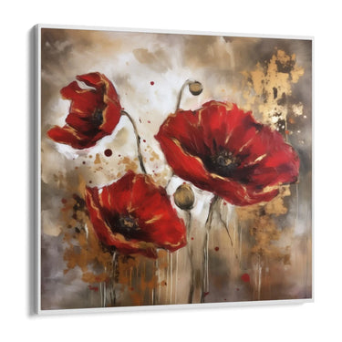 Quadro Stampa su Tela Papaveri Dorati - CupidoDesign