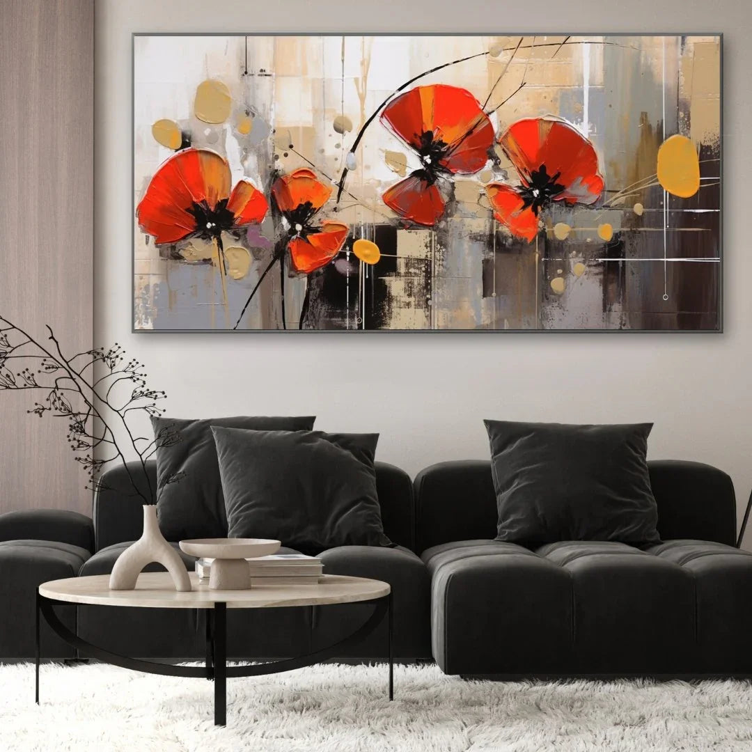 Quadro Stampa su Tela Papaveri in volo - CupidoDesign