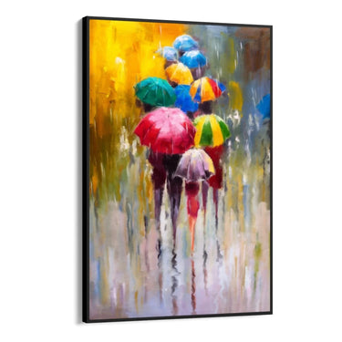 Quadro Stampa su Tela Passeggiata sotto la pioggia - CupidoDesign