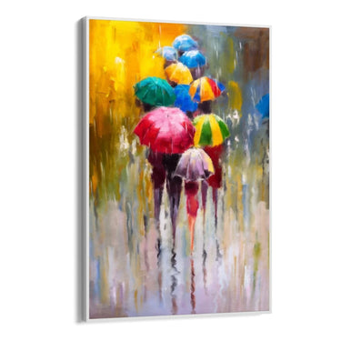 Quadro Stampa su Tela Passeggiata sotto la pioggia - CupidoDesign