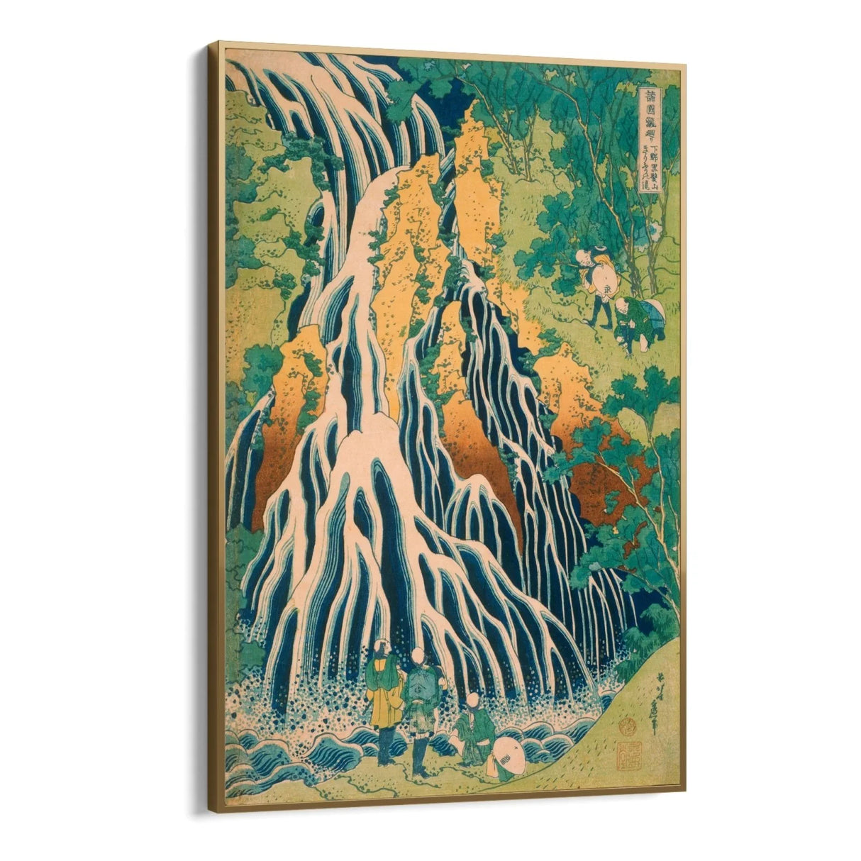 Quadro Stampa su Tela Pellegrini alla Cascata di Kirifuri, Katsushika Hokusai - CupidoDesign