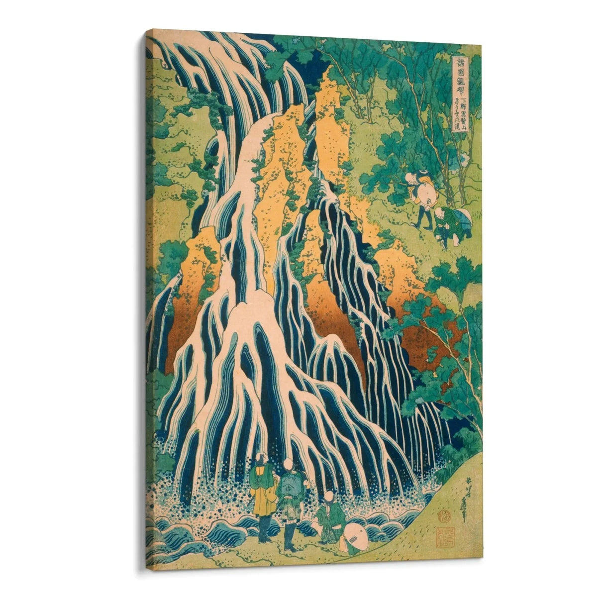 Quadro Stampa su Tela Pellegrini alla Cascata di Kirifuri, Katsushika Hokusai - CupidoDesign