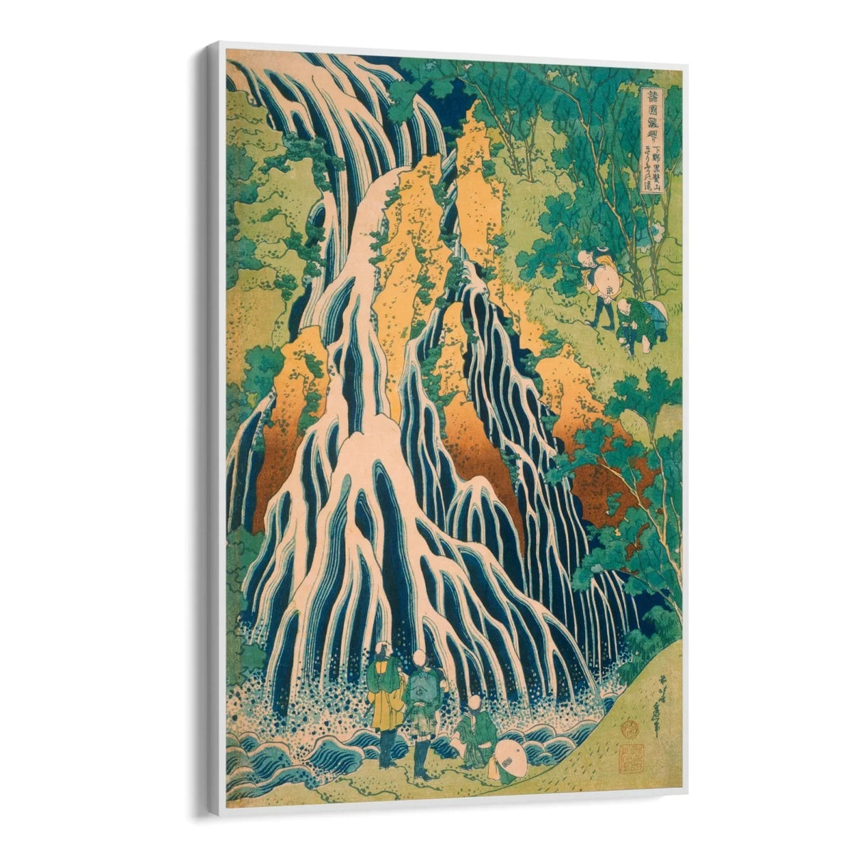 Quadro Stampa su Tela Pellegrini alla Cascata di Kirifuri, Katsushika Hokusai - CupidoDesign