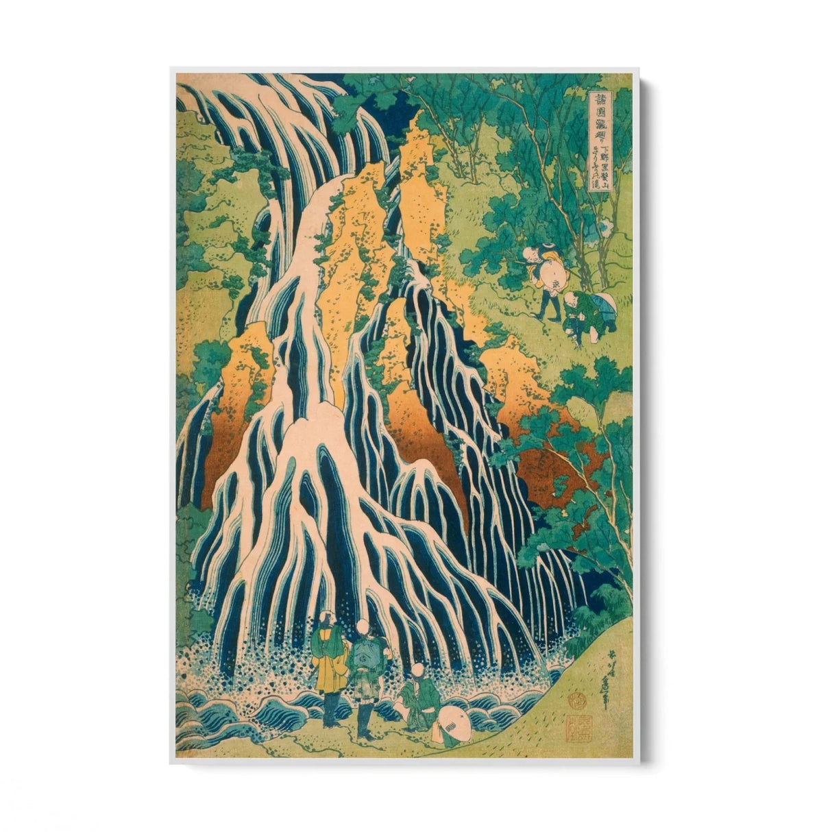 Quadro Stampa su Tela Pellegrini alla Cascata di Kirifuri, Katsushika Hokusai - CupidoDesign