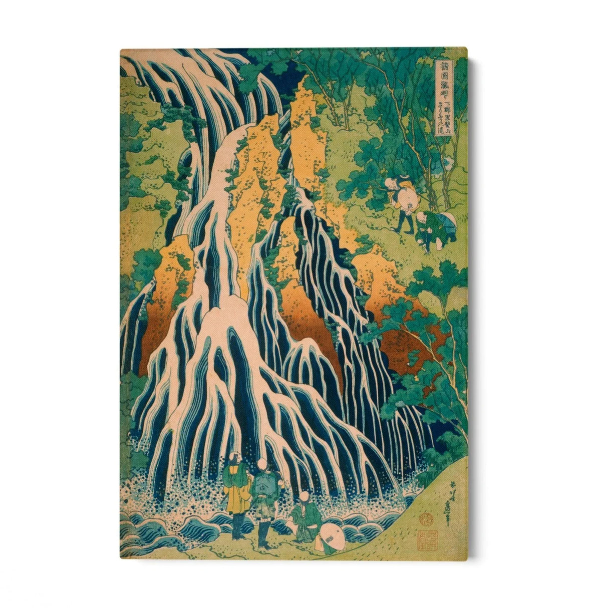 Quadro Stampa su Tela Pellegrini alla Cascata di Kirifuri, Katsushika Hokusai - CupidoDesign