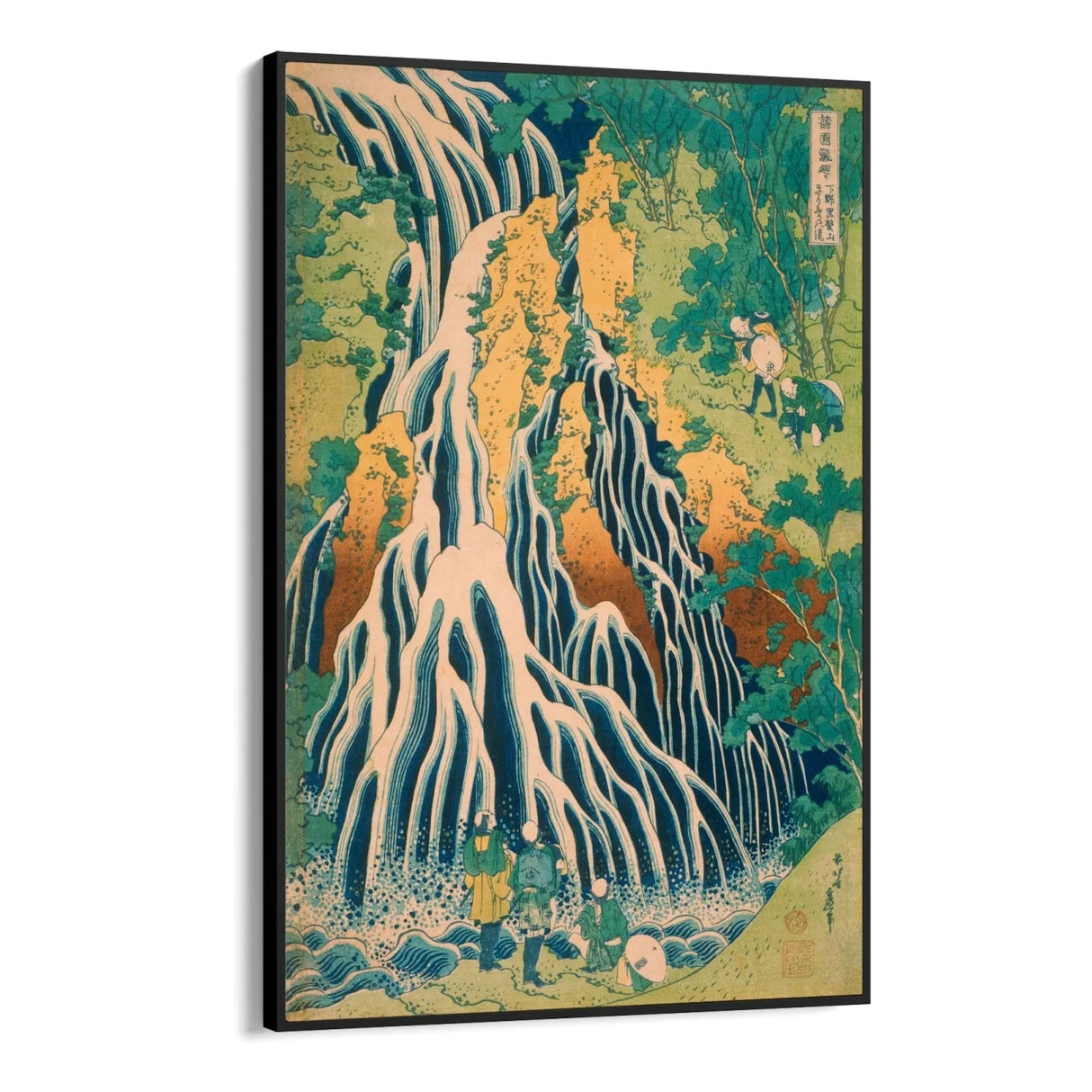 Quadro Stampa su Tela Pellegrini alla Cascata di Kirifuri, Katsushika Hokusai - CupidoDesign