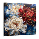 Quadro Stampa su Tela Peonia sul Blu - CupidoDesign