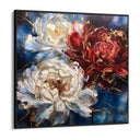 Quadro Stampa su Tela Peonia sul Blu - CupidoDesign