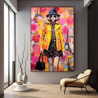 Quadro Stampa su Tela Pink Rose Graffiti - CupidoDesign