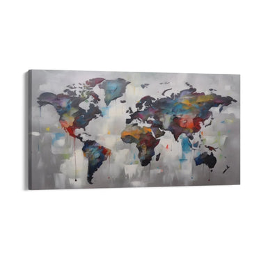Quadro Stampa su Tela Planisfero astratto - CupidoDesign