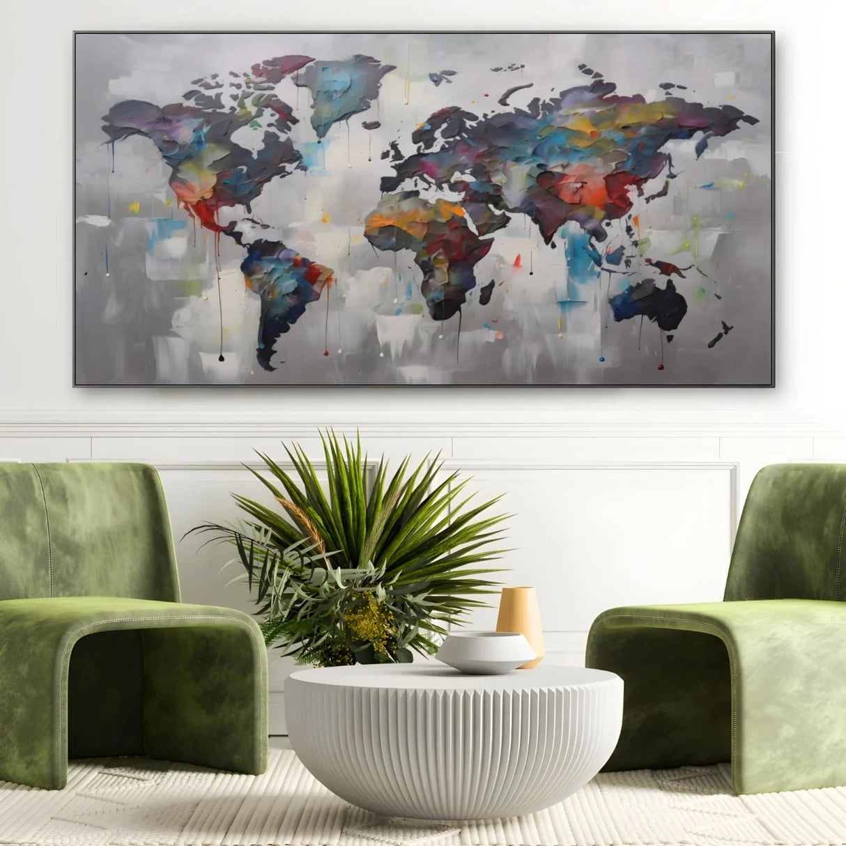 Quadro Stampa su Tela Planisfero astratto - CupidoDesign