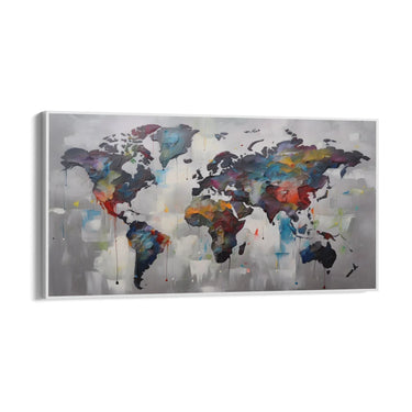 Quadro Stampa su Tela Planisfero astratto - CupidoDesign