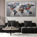 Quadro Stampa su Tela Planisfero astratto - CupidoDesign