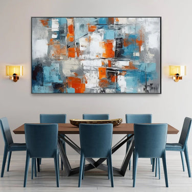 Quadro Stampa su Tela Polarità Blu Arancio - CupidoDesign