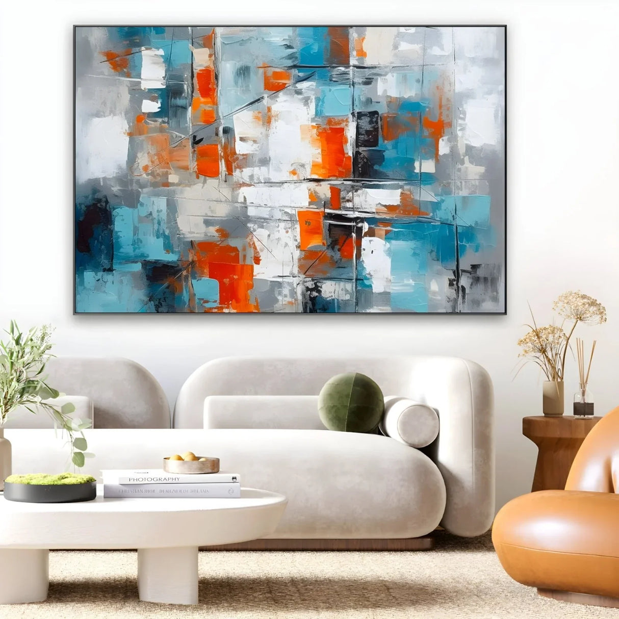 Quadro Stampa su Tela Polarità Blu Arancio - CupidoDesign