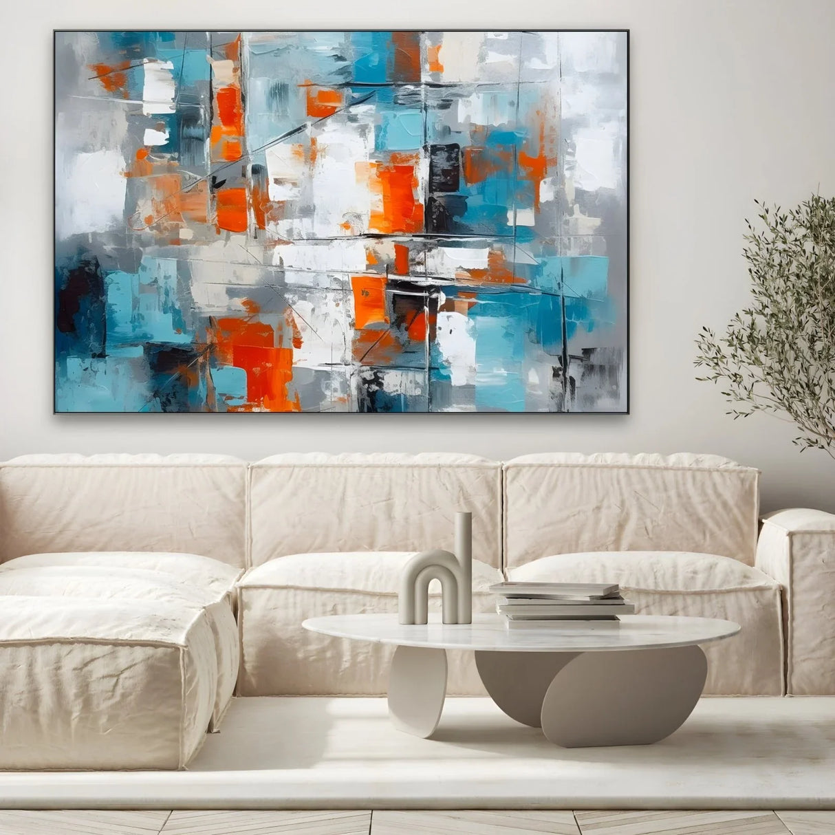 Quadro Stampa su Tela Polarità Blu Arancio - CupidoDesign