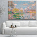 Quadro Stampa su Tela Primavera lungo la senna - Claude Monet - CupidoDesign