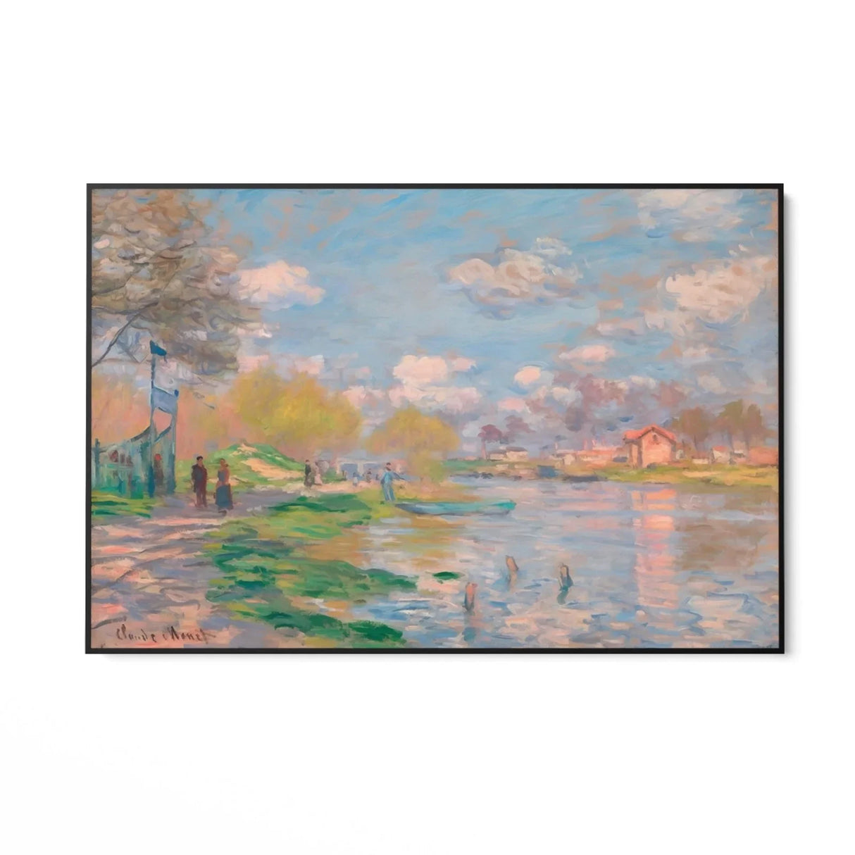 Quadro Stampa su Tela Primavera lungo la senna - Claude Monet - CupidoDesign