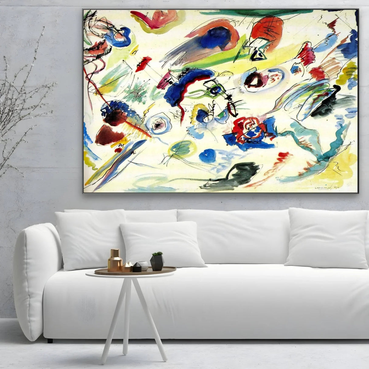 Quadro Stampa su Tela Primo acquerello astratto, Wassily Kandinsky - CupidoDesign