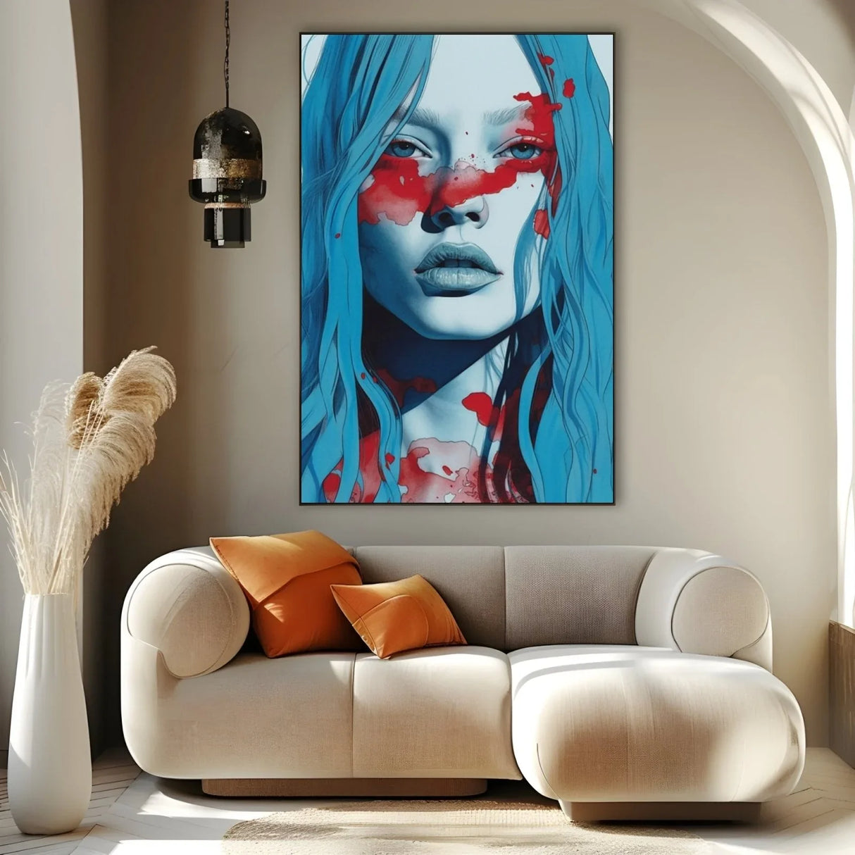 Quadro Stampa su Tela Red Ink - CupidoDesign