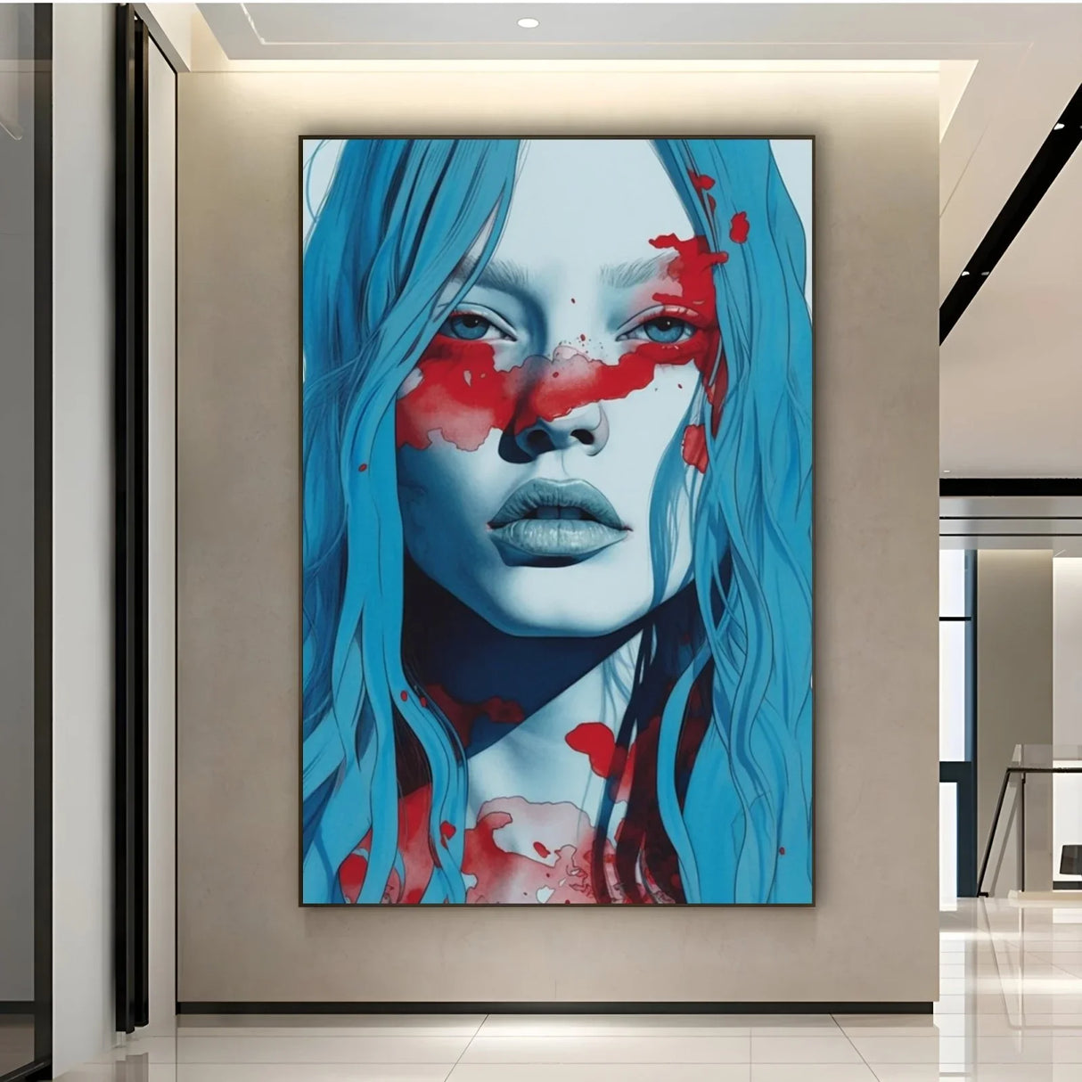 Quadro Stampa su Tela Red Ink - CupidoDesign