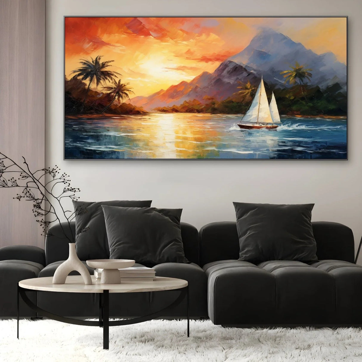 Quadro Stampa su Tela Barca nel Flusso - CupidoDesign