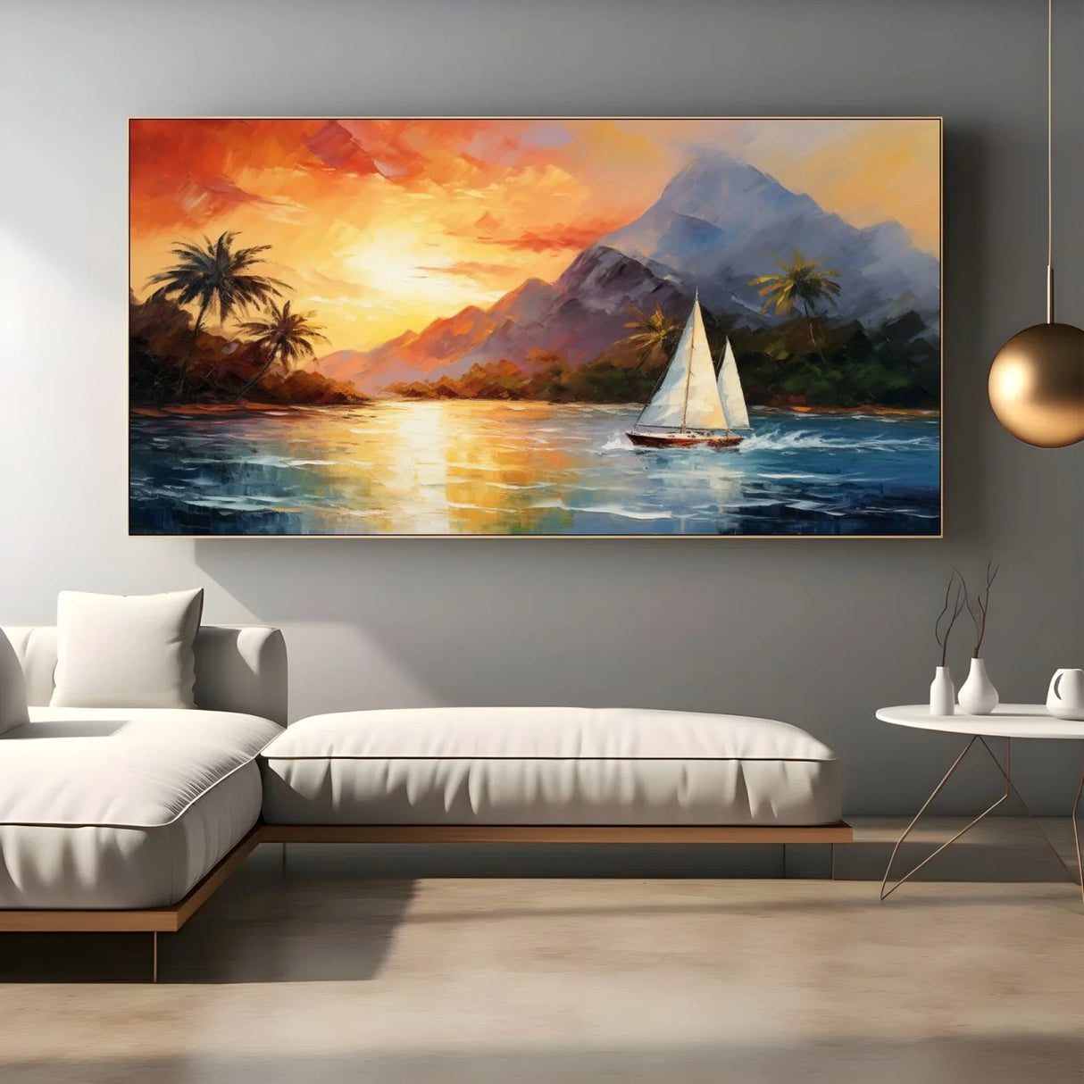 Quadro Stampa su Tela Barca nel Flusso - CupidoDesign