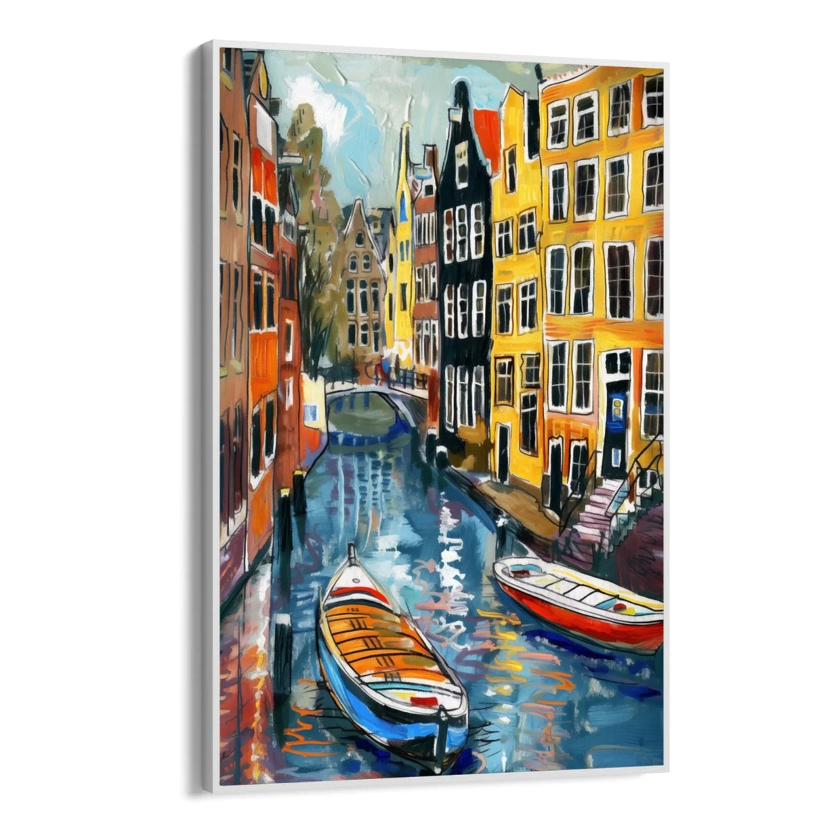 Quadro Stampa su Tela Riflessi di Amsterdam, Paesi Bassi - CupidoDesign