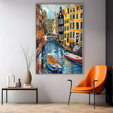 Quadro Stampa su Tela Riflessi di Amsterdam, Paesi Bassi - CupidoDesign