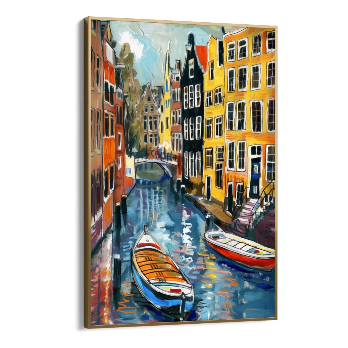 Quadro Stampa su Tela Riflessi di Amsterdam, Paesi Bassi - CupidoDesign