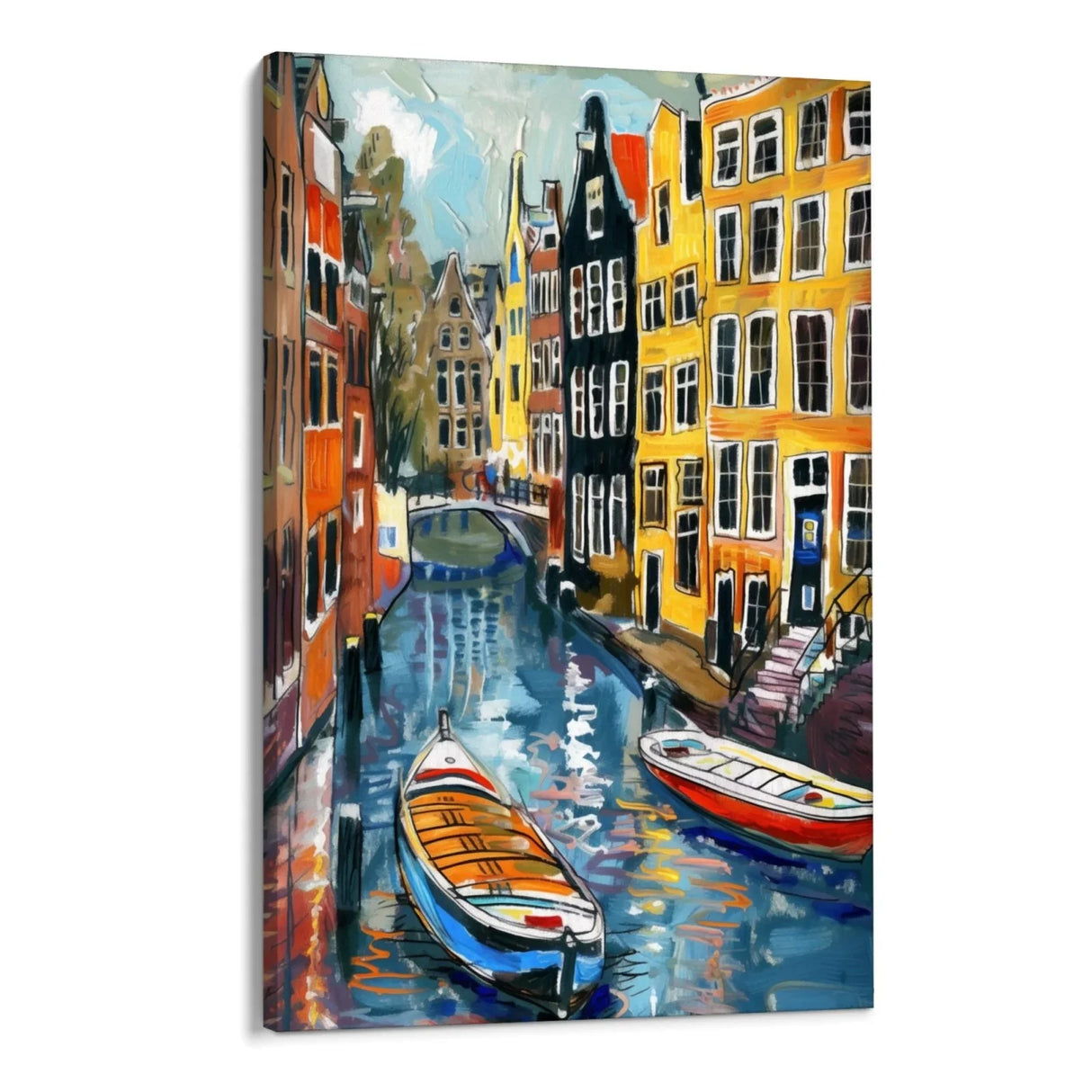 Quadro Stampa su Tela Riflessi di Amsterdam, Paesi Bassi - CupidoDesign