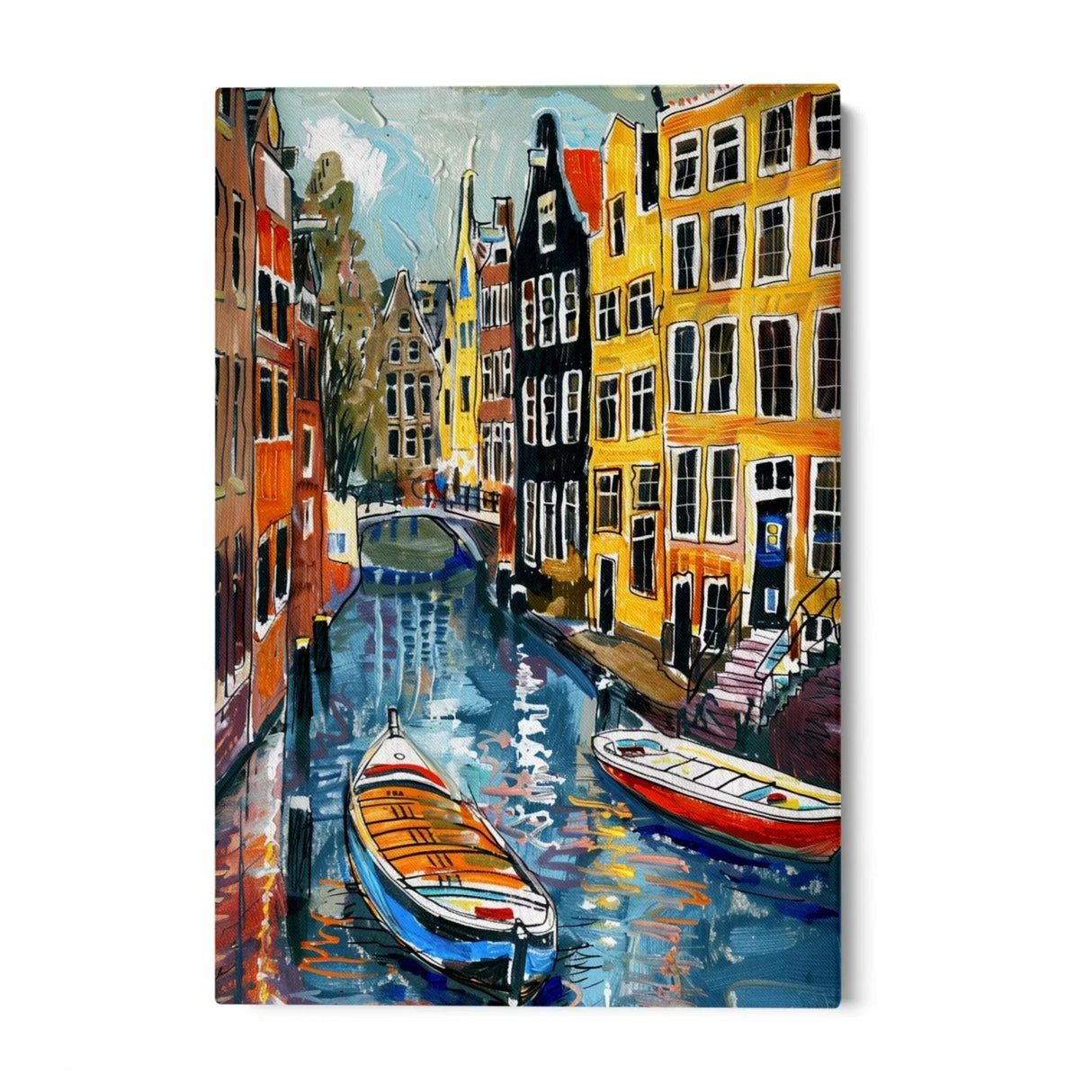 Quadro Stampa su Tela Riflessi di Amsterdam, Paesi Bassi - CupidoDesign