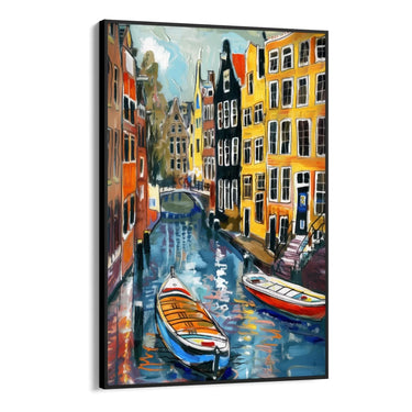 Quadro Stampa su Tela Riflessi di Amsterdam, Paesi Bassi - CupidoDesign